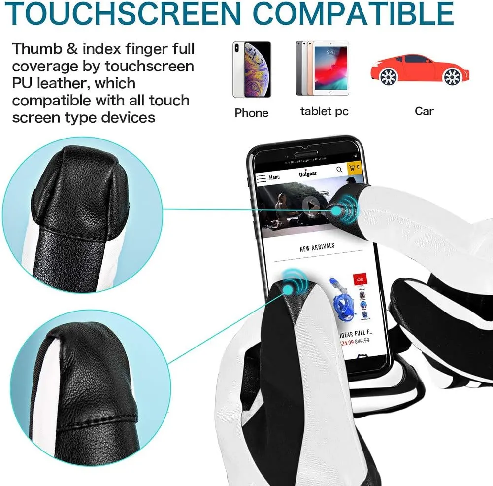 Unigear Ski Gloves Waterproof Touchscreen Snowboard Gloves, Warm Winter Snow Gloves for Cold Weather, Fits Both Men & Women