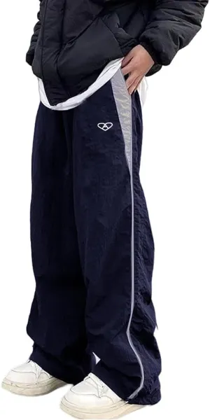 Unisex Y2k Sweatpants Vintage Baggy Pants Hip Hop Track Pants Y2k Parachute Pants for Men and Woman