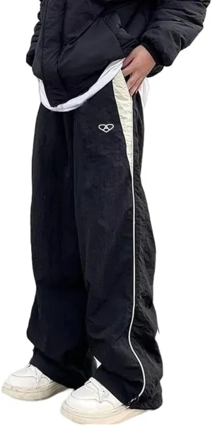 Unisex Y2k Sweatpants Vintage Baggy Pants Hip Hop Track Pants Y2k Parachute Pants for Men and Woman