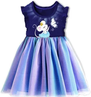 VIKITA Girls Dresses Summer Party Pink Tutu Dress for 2-12 Years Kids