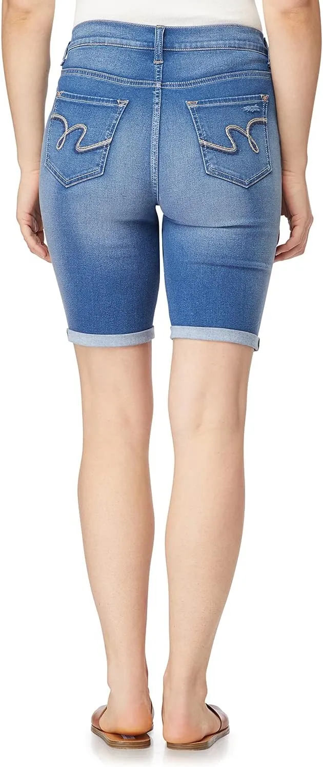 WallFlower Women's Irresistible Denim Shorts High-Rise Insta Soft Juniors (Standard and Plus)
