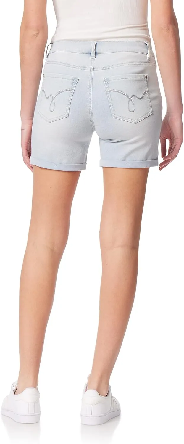 WallFlower Women's Irresistible Denim Shorts High-Rise Insta Soft Juniors (Standard and Plus)