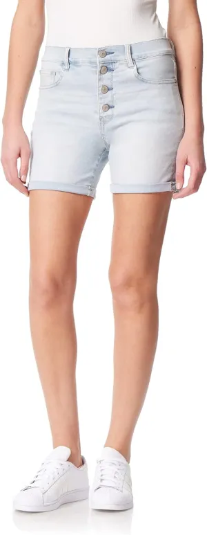WallFlower Women's Irresistible Denim Shorts High-Rise Insta Soft Juniors (Standard and Plus)