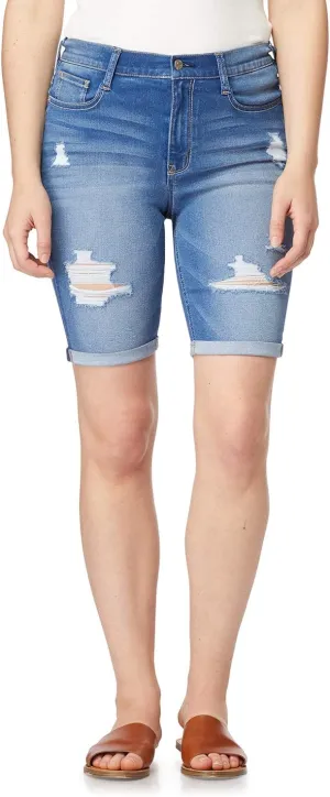 WallFlower Women's Irresistible Denim Shorts High-Rise Insta Soft Juniors (Standard and Plus)