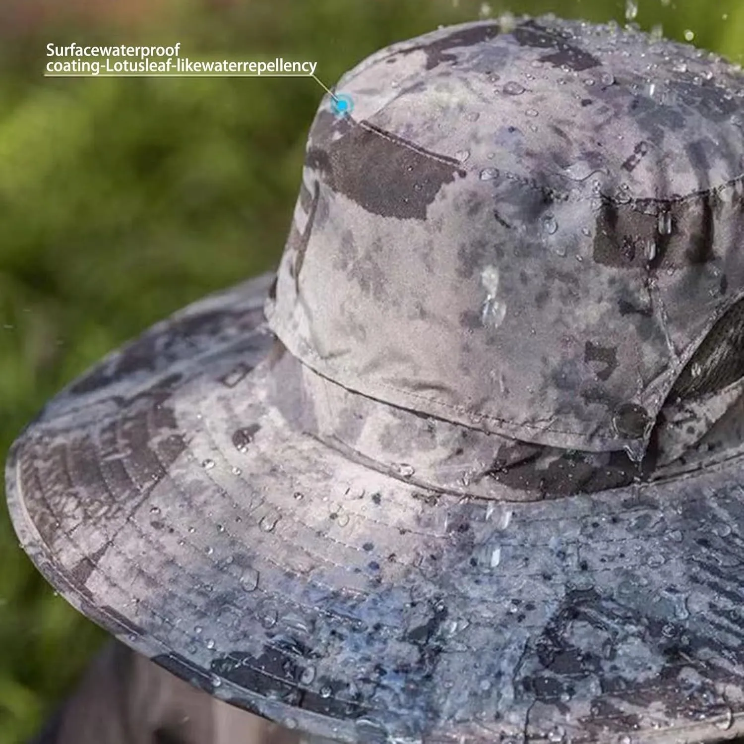 Wide Brim Solar Power Fan Hat, UPF 50  Solar Power Fan Bucket Hat for Fishing Beach Camping Hiking Outdoor