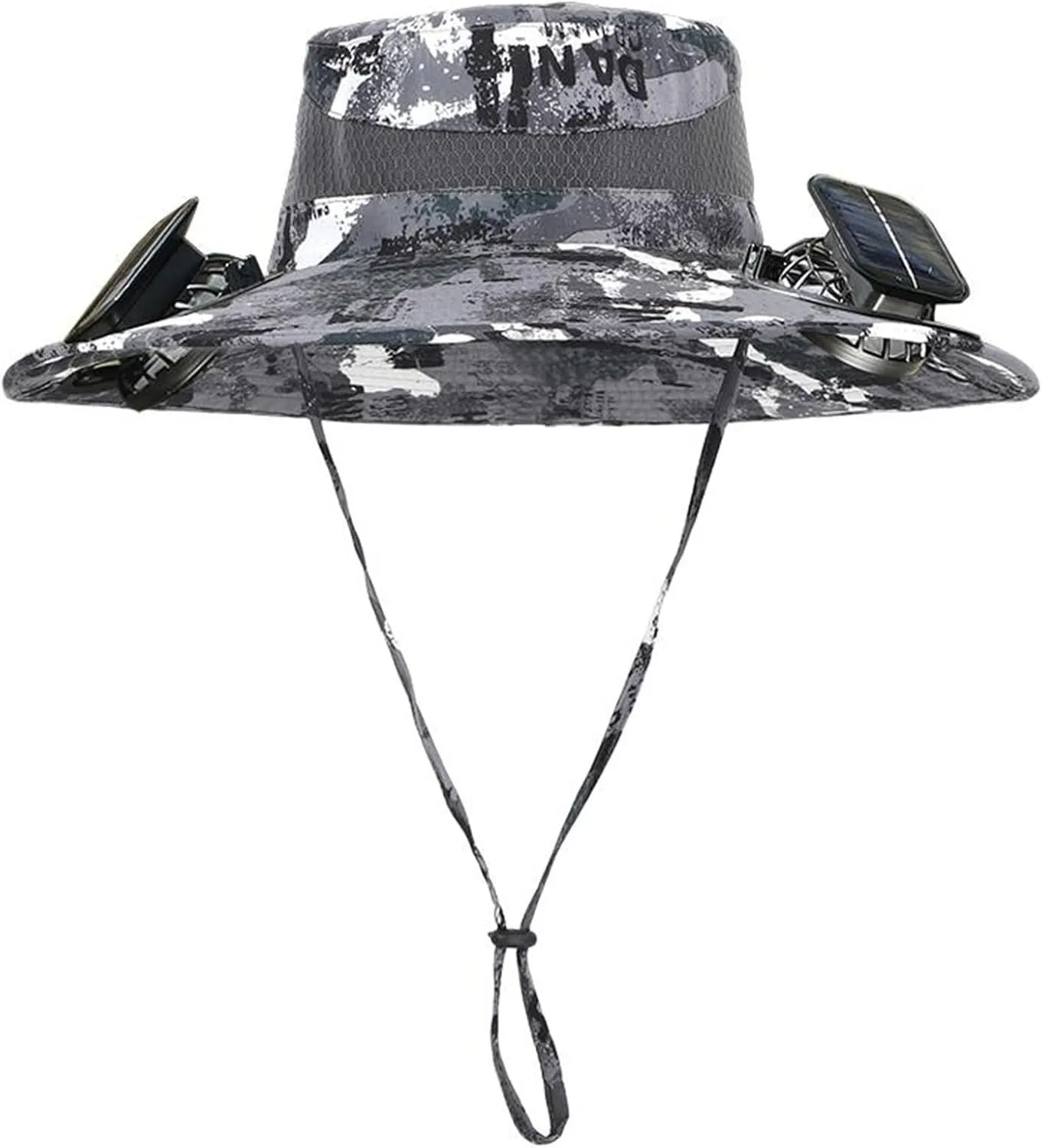 Wide Brim Solar Power Fan Hat, UPF 50  Solar Power Fan Bucket Hat for Fishing Beach Camping Hiking Outdoor
