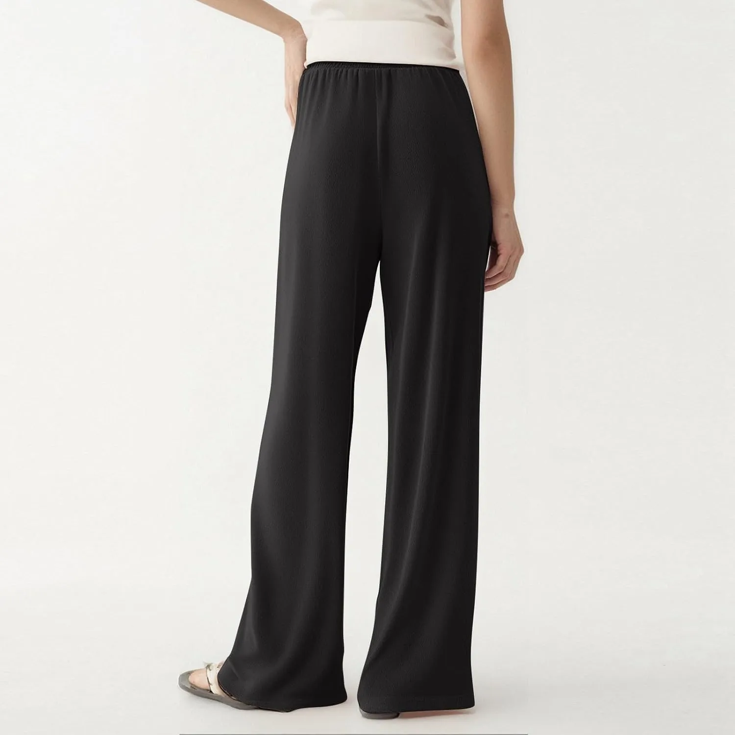 Wide Leg Lounge Pants Women High Waisted Pants Loose Straight Leg Pants Pull on Track Pants Drawstring Casual Pants