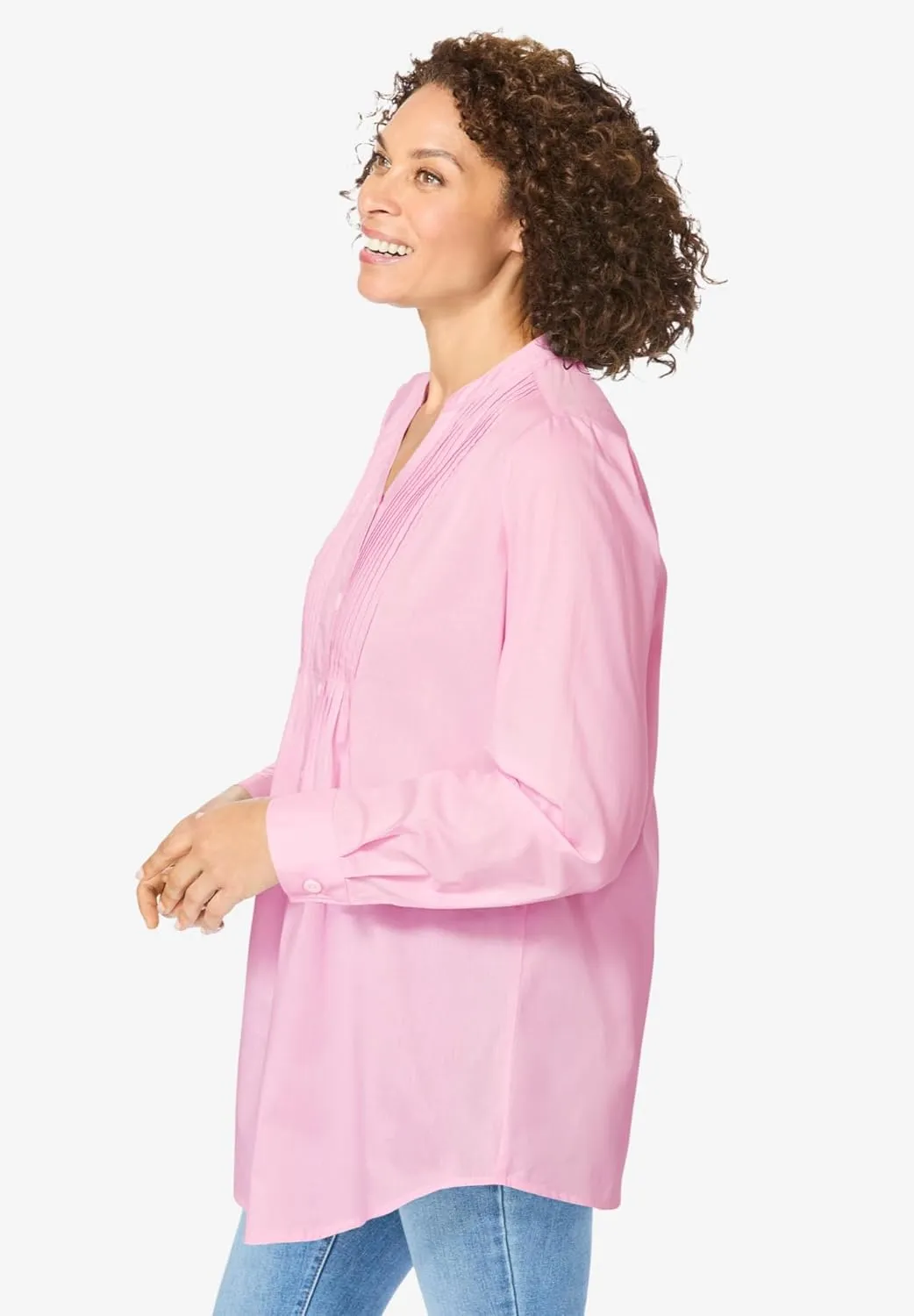 Woman Within Women's Plus Size Perfect Pintuck Tunic