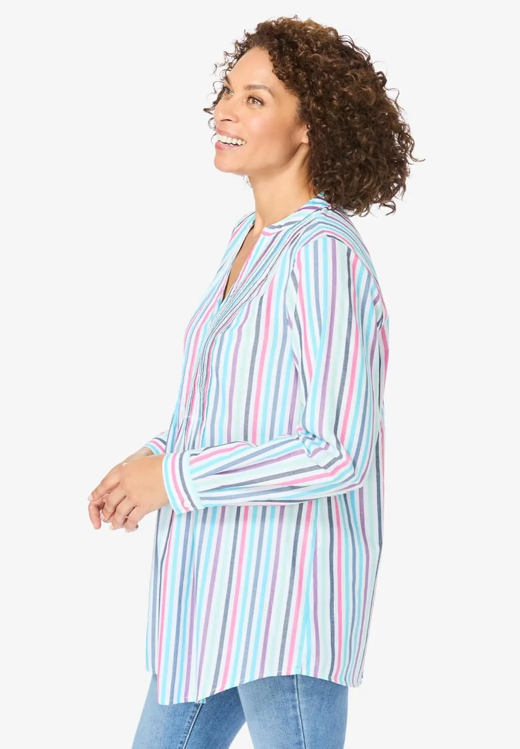 Woman Within Women's Plus Size Perfect Pintuck Tunic