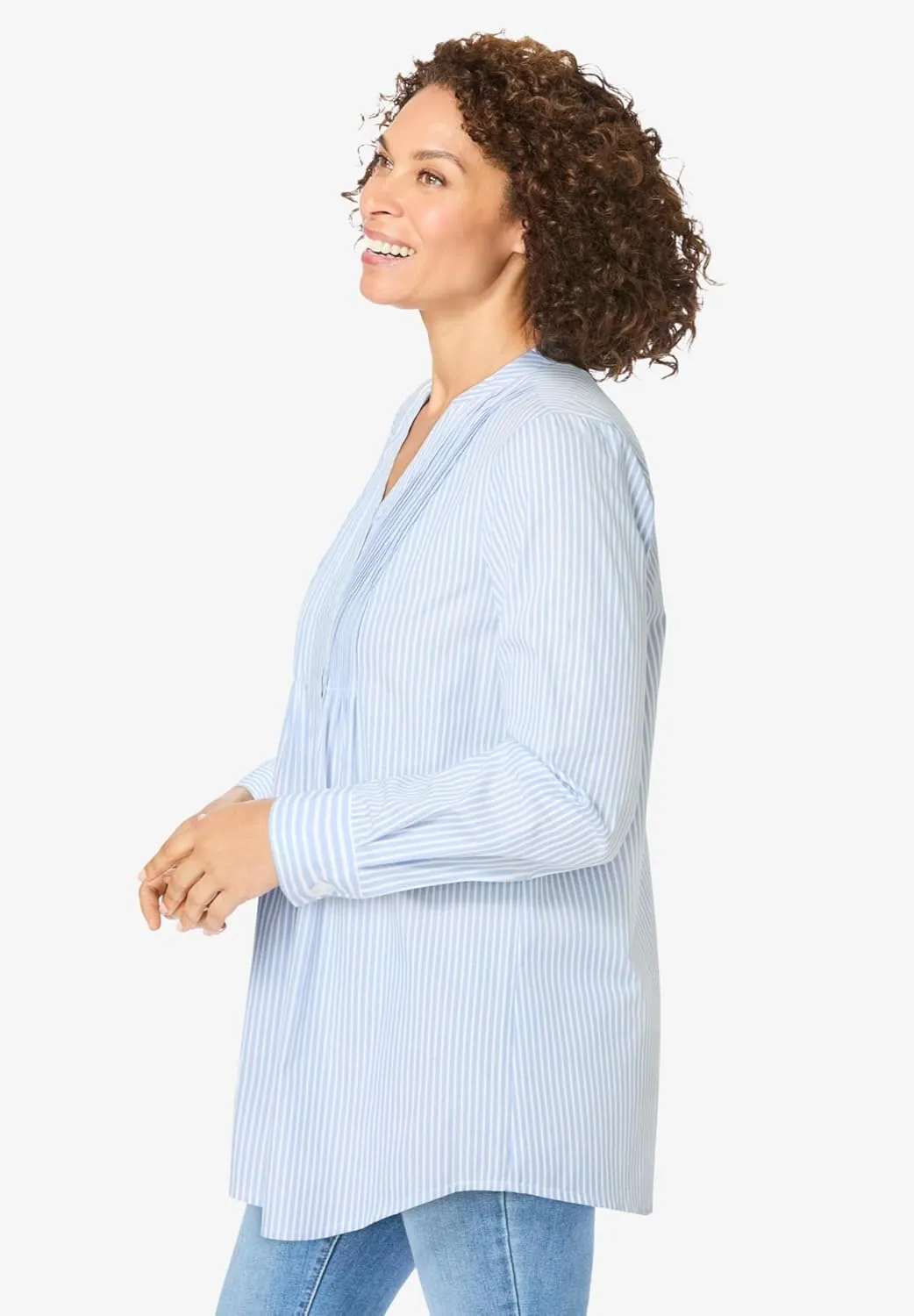 Woman Within Women's Plus Size Perfect Pintuck Tunic