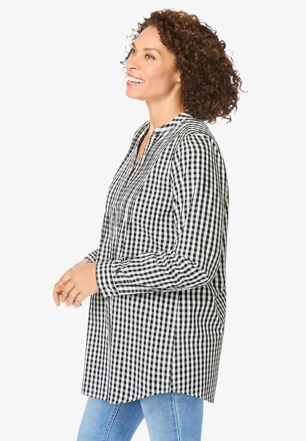 Woman Within Women's Plus Size Perfect Pintuck Tunic