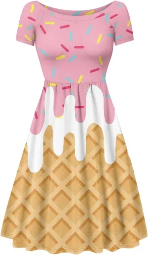 Women 2024 Casual Summer Dresses Spring Short Sleeve Casual Loose Swing Beach Sundress