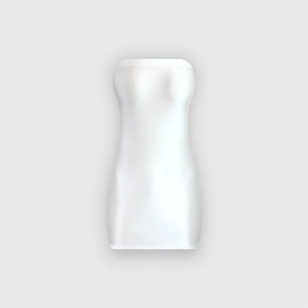 Women Wrap Buttocks Dress Silky Tight Fitting Bra Short Skirt Oil Smooth Beach Glossy Dress
