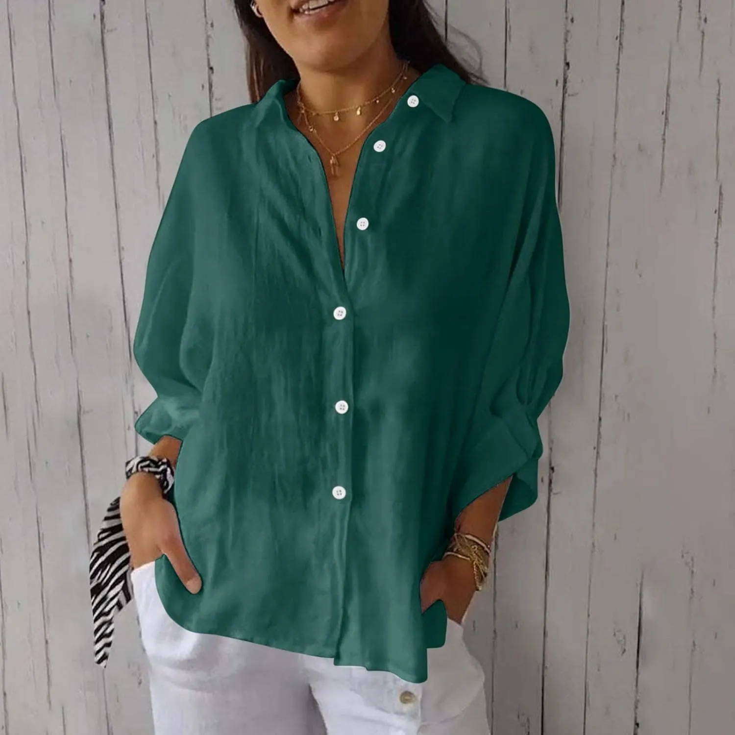 Womens Button Down Shirt Cotton Linen Lapel Tops Spring Summer Going Out Blouse 2025 Dressy Casual Loose Fit T Shirt