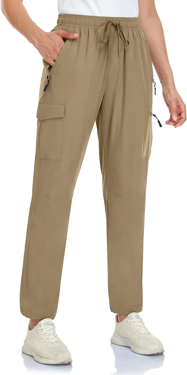 Women's Cargo Hiking Pants Camping Fishing Drift Quick Dry Water Resistant UPF50  Workout Travel Pants 5 Zip Pockets