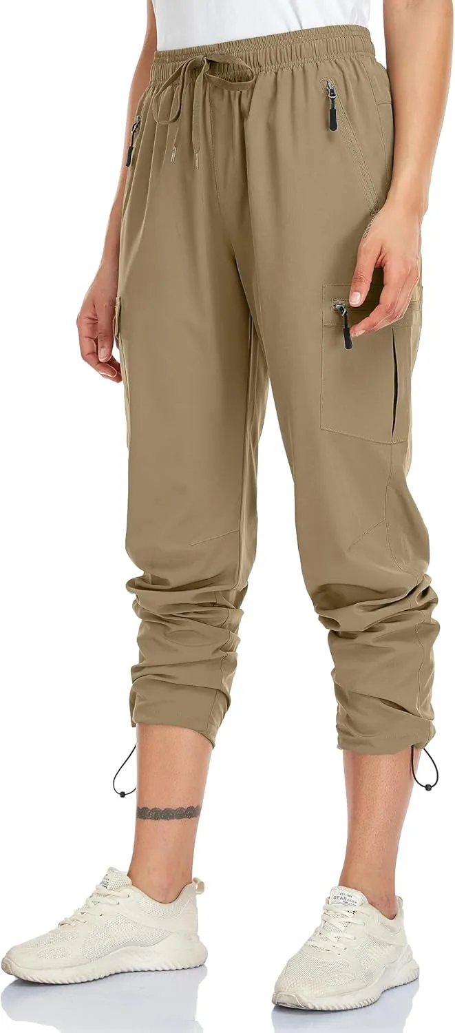 Women's Cargo Hiking Pants Camping Fishing Drift Quick Dry Water Resistant UPF50  Workout Travel Pants 5 Zip Pockets