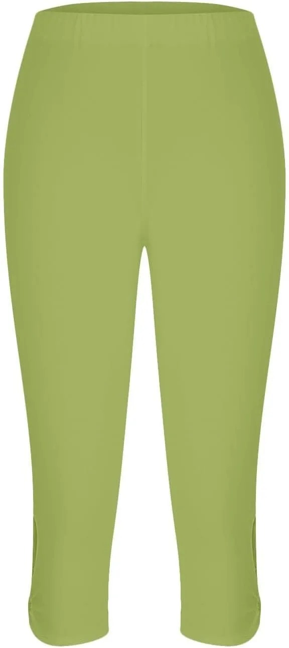 Womens Casual Cropped Leggings Seamless Smooth Stretchy Yoga Pants High Waisted Butt Lifting Tights Beach Sweatpants