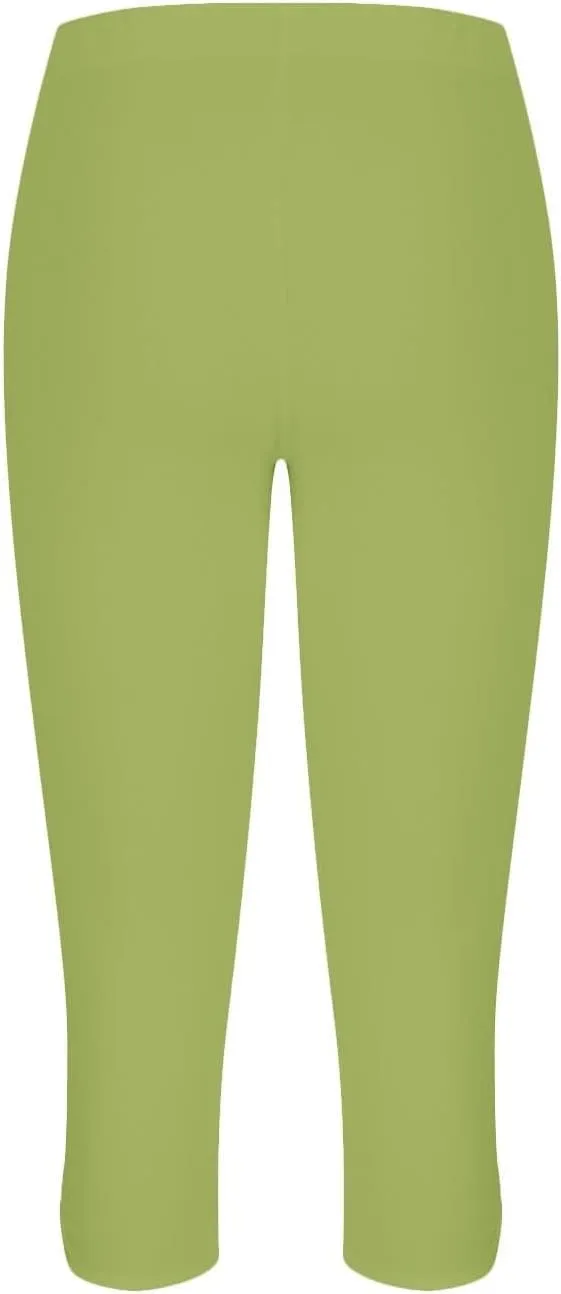 Womens Casual Cropped Leggings Seamless Smooth Stretchy Yoga Pants High Waisted Butt Lifting Tights Beach Sweatpants