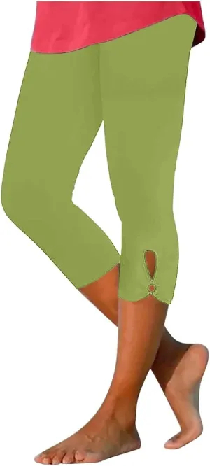 Womens Casual Cropped Leggings Seamless Smooth Stretchy Yoga Pants High Waisted Butt Lifting Tights Beach Sweatpants
