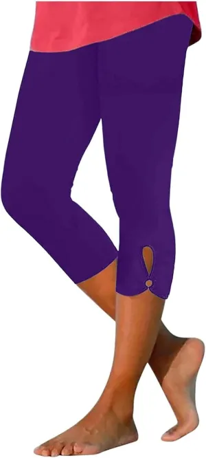 Womens Casual Cropped Leggings Seamless Smooth Stretchy Yoga Pants High Waisted Butt Lifting Tights Beach Sweatpants