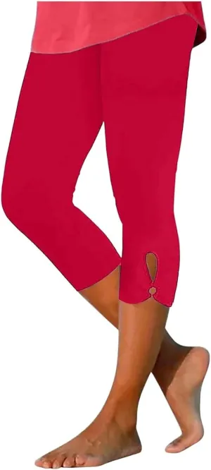 Womens Casual Cropped Leggings Seamless Smooth Stretchy Yoga Pants High Waisted Butt Lifting Tights Beach Sweatpants