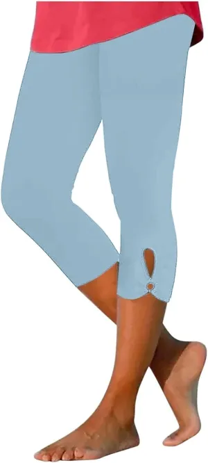 Womens Casual Cropped Leggings Seamless Smooth Stretchy Yoga Pants High Waisted Butt Lifting Tights Beach Sweatpants