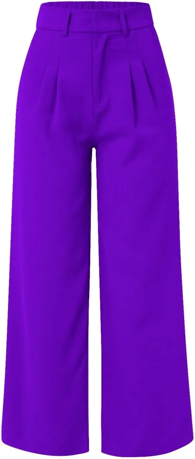 Womens Dress Pants Plus Size Wide Leg Work Pants Business Pants High Waist Chino Pants Straight Pants Comfy Trousers