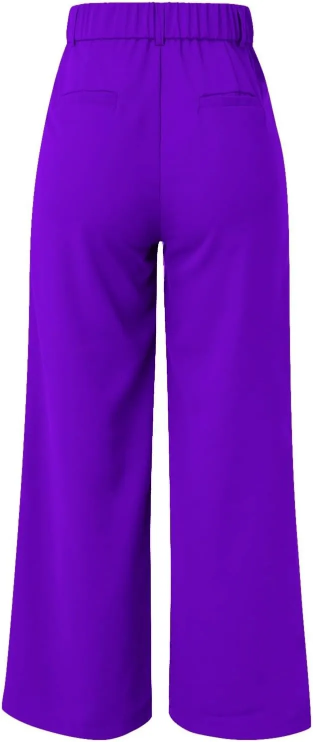 Womens Dress Pants Plus Size Wide Leg Work Pants Business Pants High Waist Chino Pants Straight Pants Comfy Trousers