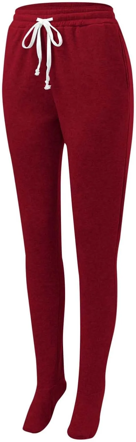 Women's Fleece Lined Leggings Elastic Waisted Outdoor Running Casual Drawstring Ultra-Soft Lounge Joggers Sweatpants