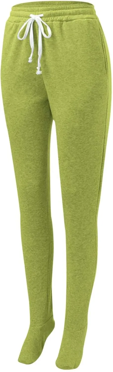 Women's Fleece Lined Leggings Elastic Waisted Outdoor Running Casual Drawstring Ultra-Soft Lounge Joggers Sweatpants