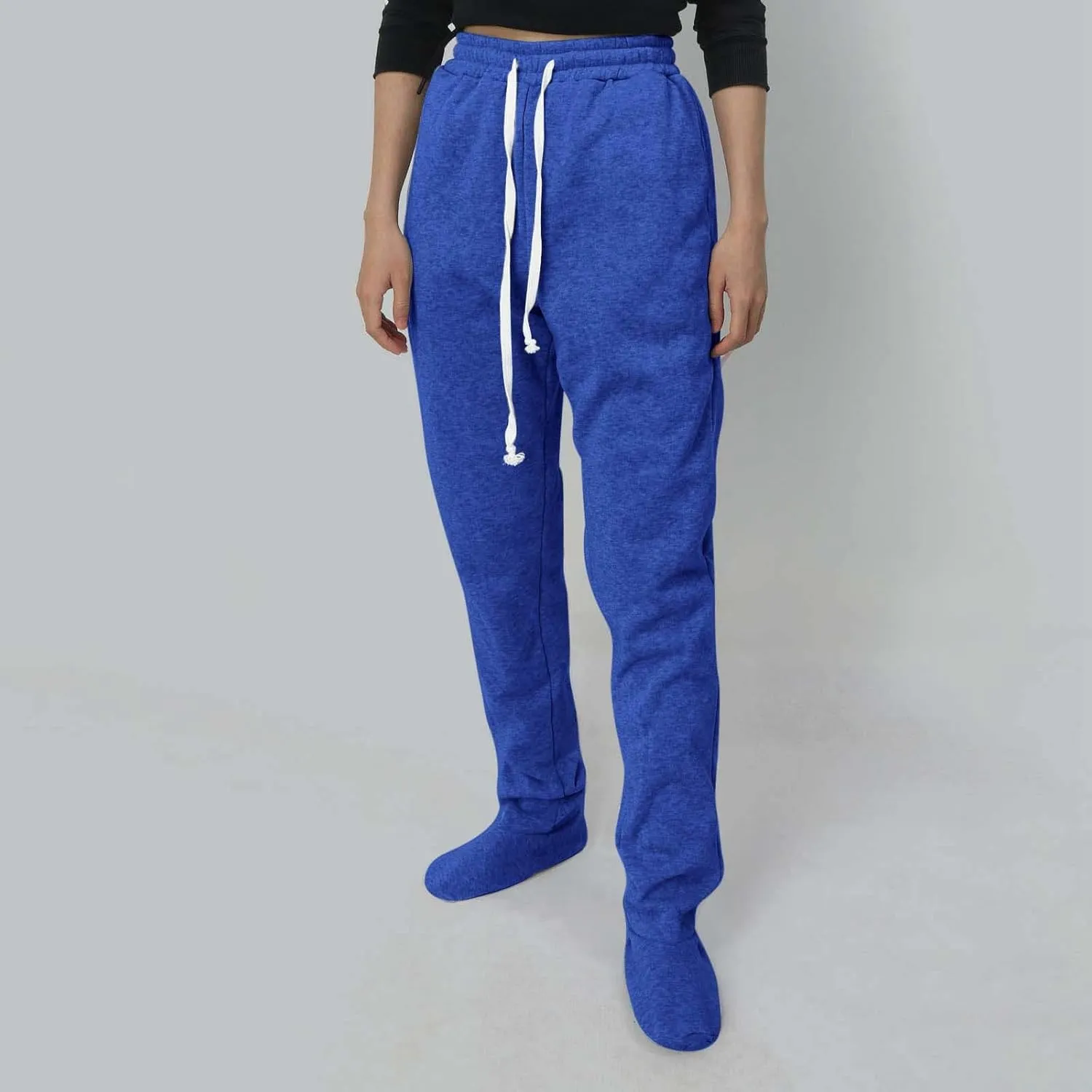 Women's Fleece Lined Leggings Elastic Waisted Outdoor Running Casual Drawstring Ultra-Soft Lounge Joggers Sweatpants