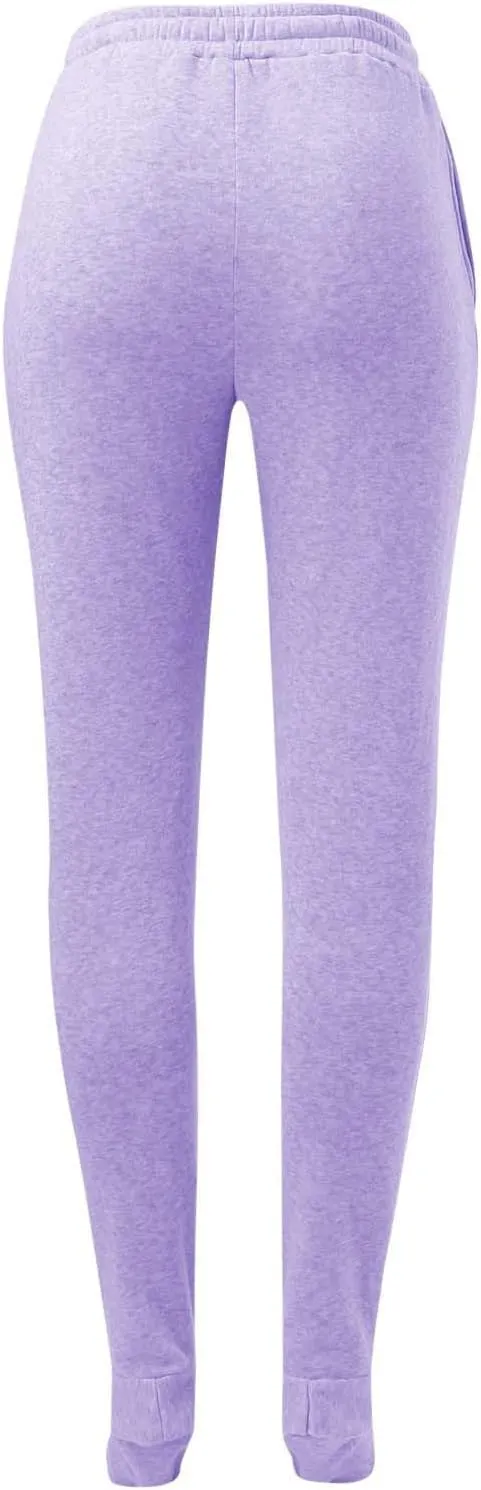 Women's Fleece Lined Leggings Elastic Waisted Outdoor Running Casual Drawstring Ultra-Soft Lounge Joggers Sweatpants