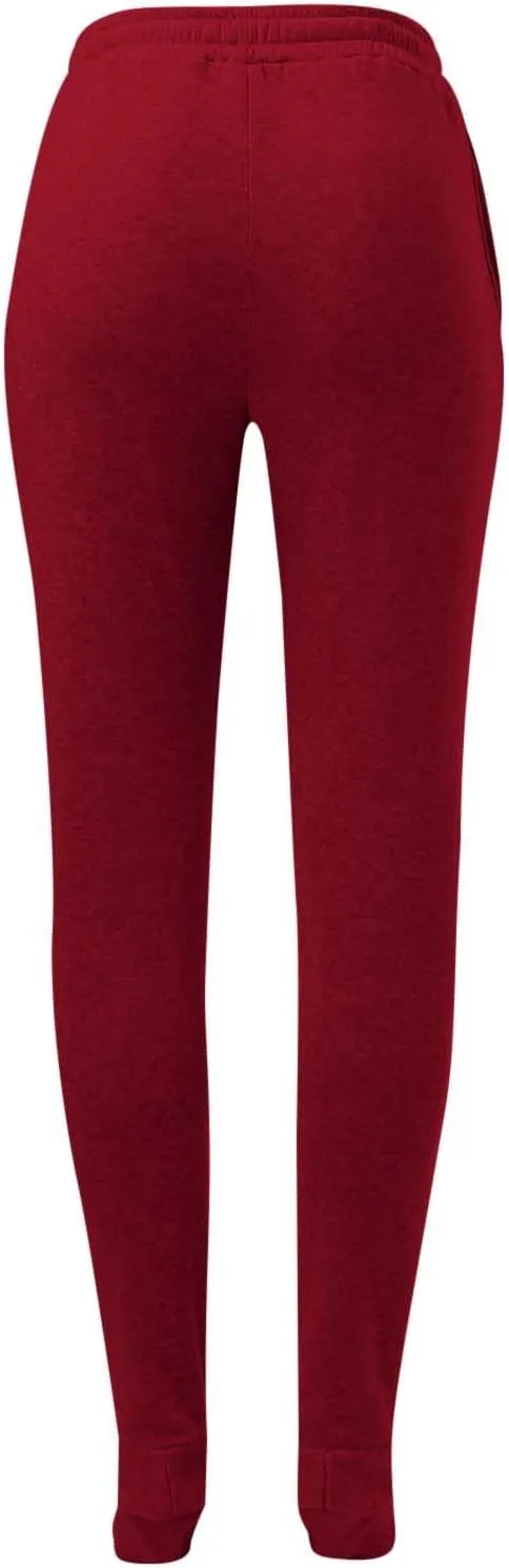 Women's Fleece Lined Leggings Elastic Waisted Outdoor Running Casual Drawstring Ultra-Soft Lounge Joggers Sweatpants