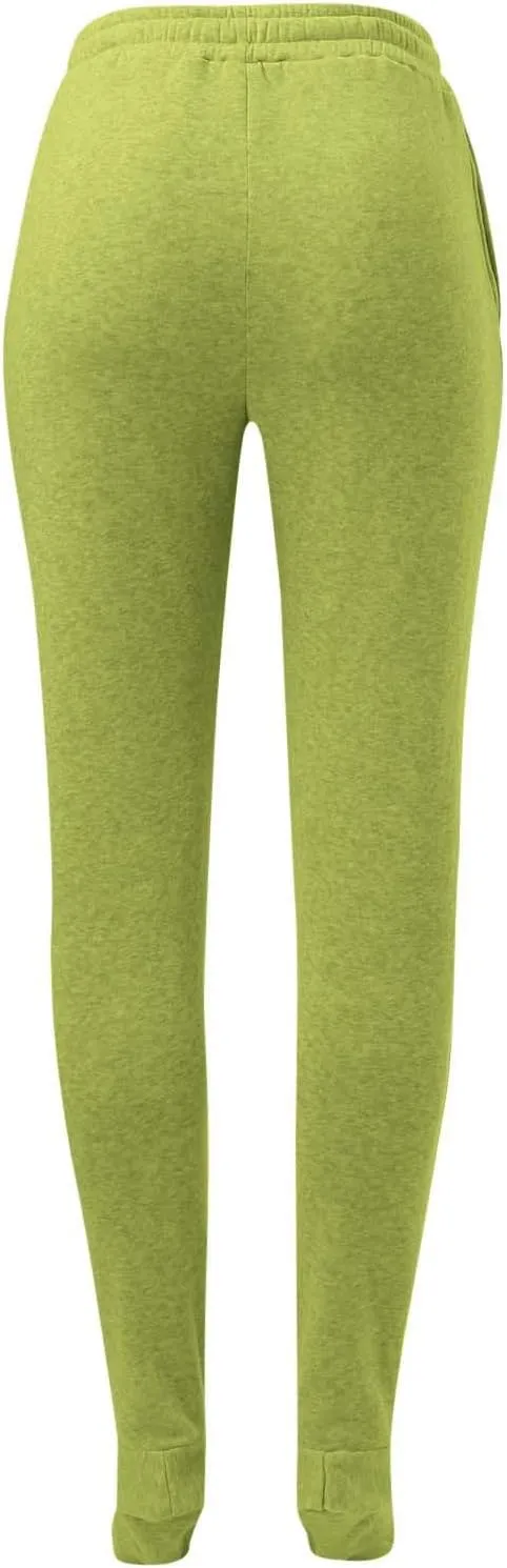 Women's Fleece Lined Leggings Elastic Waisted Outdoor Running Casual Drawstring Ultra-Soft Lounge Joggers Sweatpants