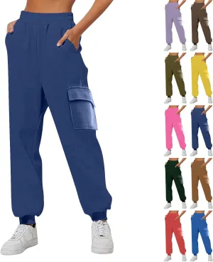 Women's Fleece Lined Sweatpants High Waisted Jogger Pants Warm Summer Workout Lounge Bottoms