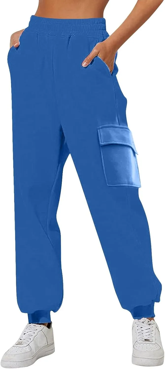 Women's Fleece Lined Sweatpants High Waisted Jogger Pants Warm Summer Workout Lounge Bottoms