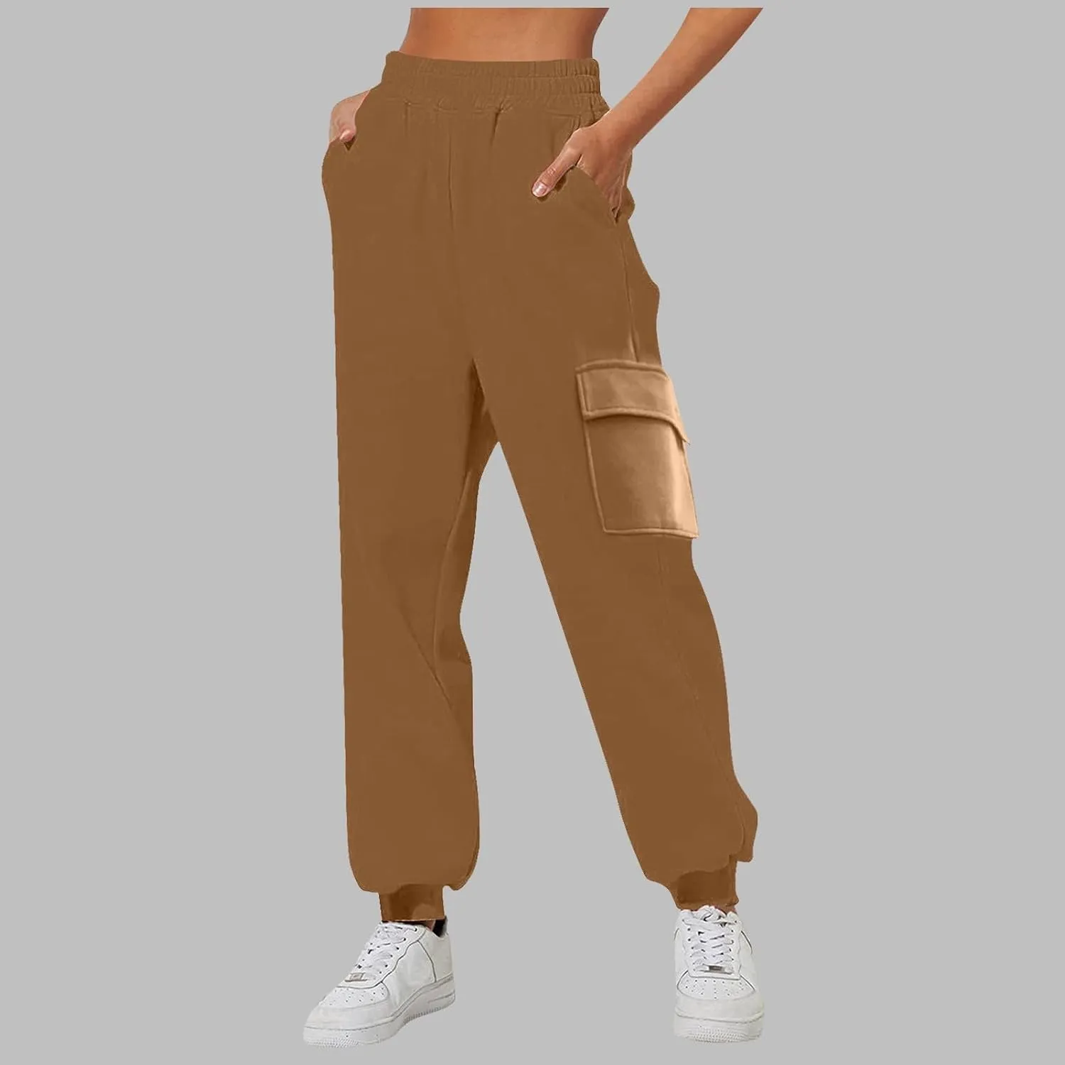 Women's Fleece Lined Sweatpants High Waisted Jogger Pants Warm Summer Workout Lounge Bottoms