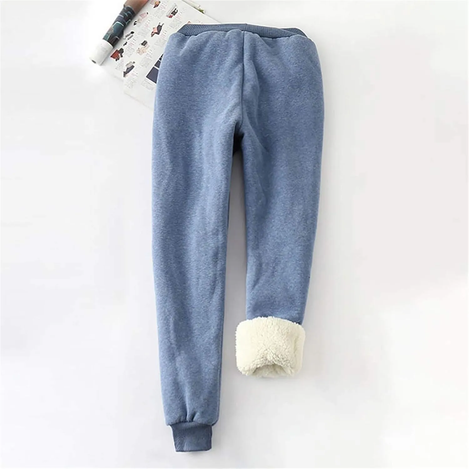 Womens Fleece Sweatpants Sherpa Lined Winter Warm Athletic Jogger Thick Plush Cozy Thermal Pants with Pockets M-5XL
