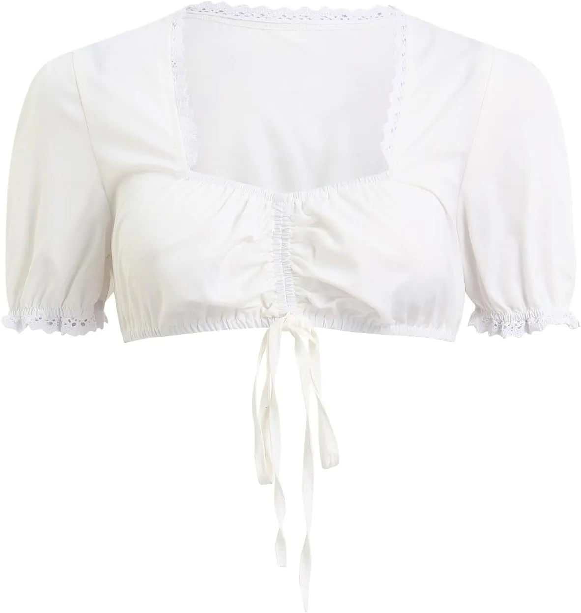 Women's Lace Blouse Classic German Dirndl Blouse Elegant Lace Crop Top Plus Size Oktoberfest Blouse Halloween Costume