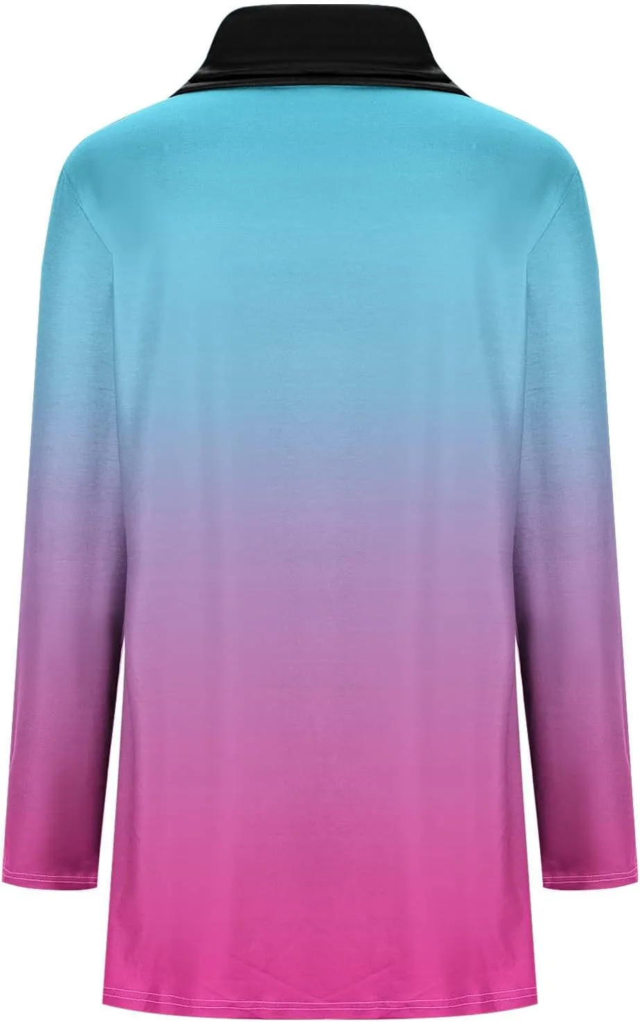 Womens Long Sleeve Cowl Neck Tops Button Down Tops Casual Trendy Tops Loose Fitting Tops Plus Size Gradient Tunic
