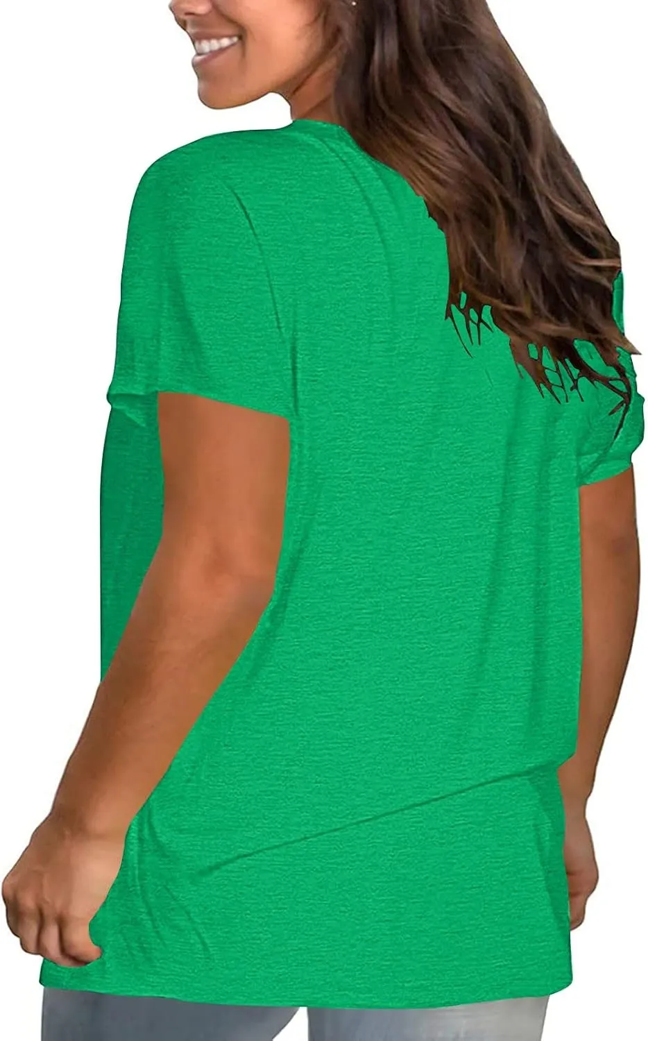 Womens Oversized Tops Hide Belly T Shirts Tops Crew Neck Short Sleeve Shirts Casaul Loose Basic Blouses