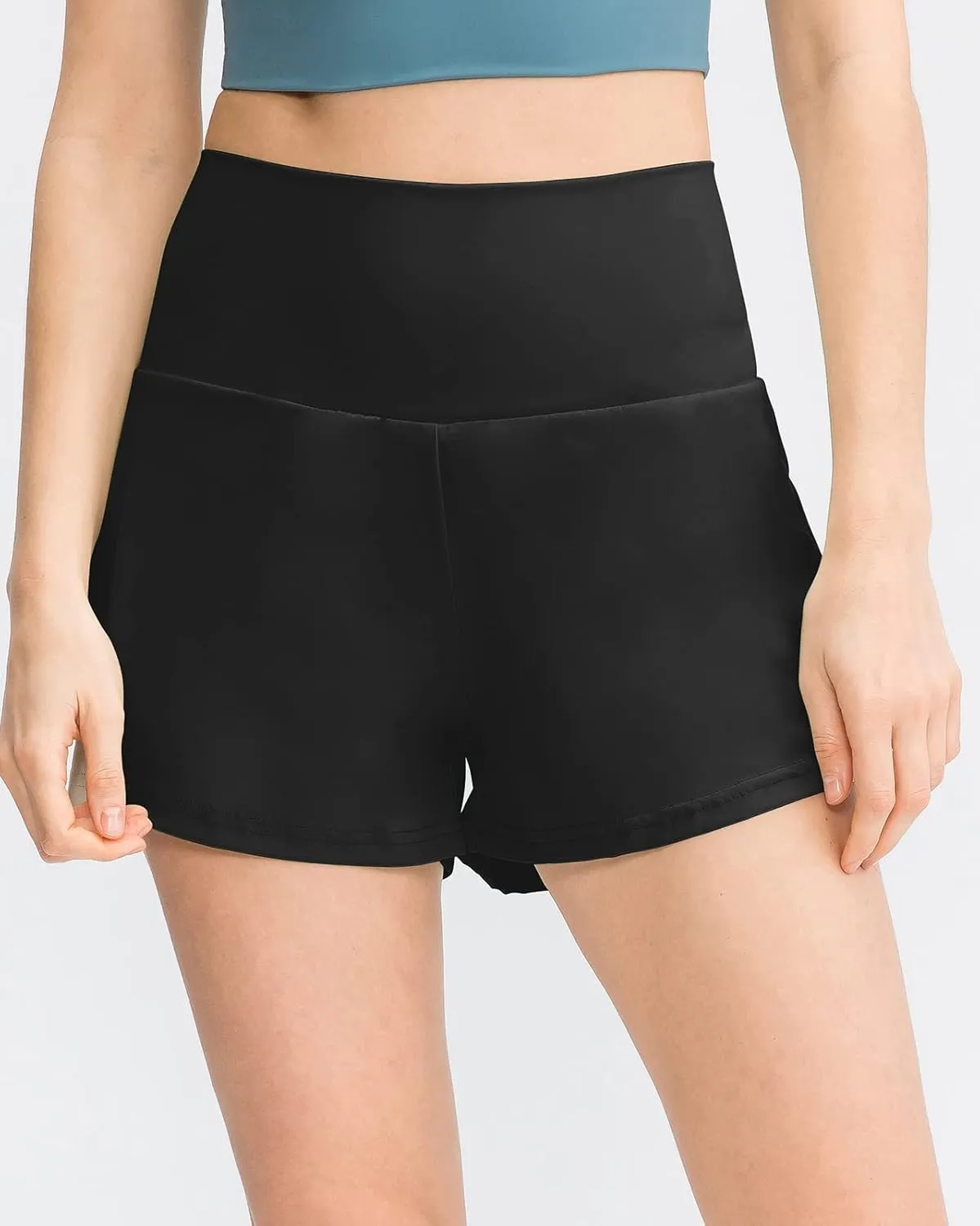 Women's Running Shorts High Waisted Sporty Workout Yoga Shorts Quick dry and Breathable Gym Athletic Shorts Pants