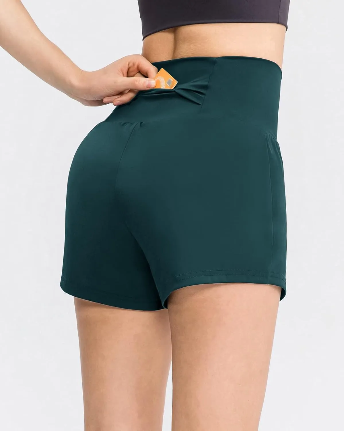 Women's Running Shorts High Waisted Sporty Workout Yoga Shorts Quick dry and Breathable Gym Athletic Shorts Pants
