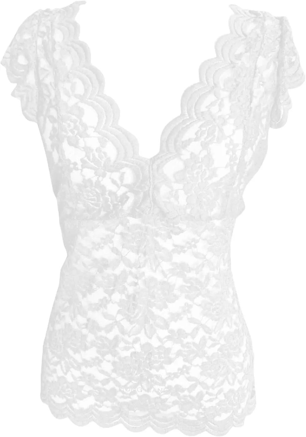 Women's Sexy Slim Blouse Lace V-Neck Sleeveless Shirts Evening Date Night Party Club Wear Solid Color Corset Tank Tops
