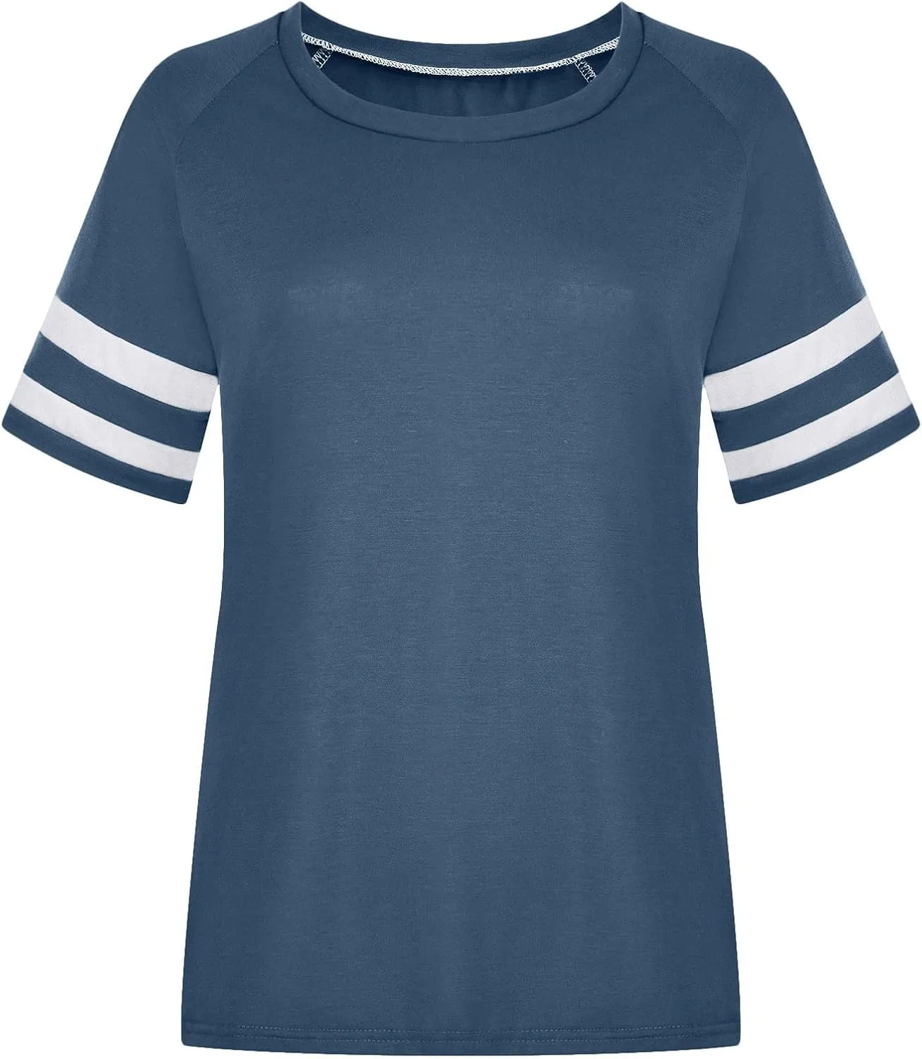 Women's Short Sleeve Plus Size T Shirts Loose Fit V Neck Color Block Tee Blouses 2025 Trendy Summer Oversized Tops