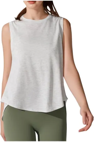 Womens Sleeveless Workout Tees with Crisscross Hollow Out Back Stylish Summer Tank Tops for Yoga Loose Fitness Shirts