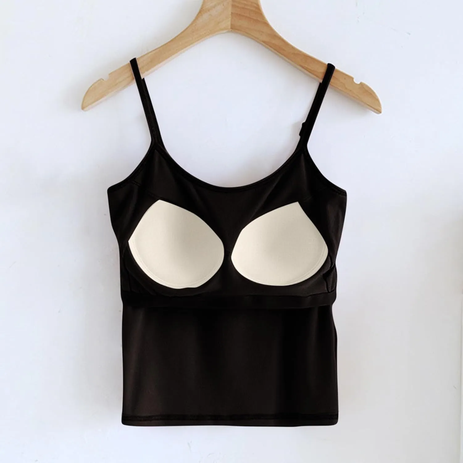 Womens Spaghetti Strap Tank Top Solid Color Smooth Soft High Elastic Crop Tanks Trending Racerback Undershirts