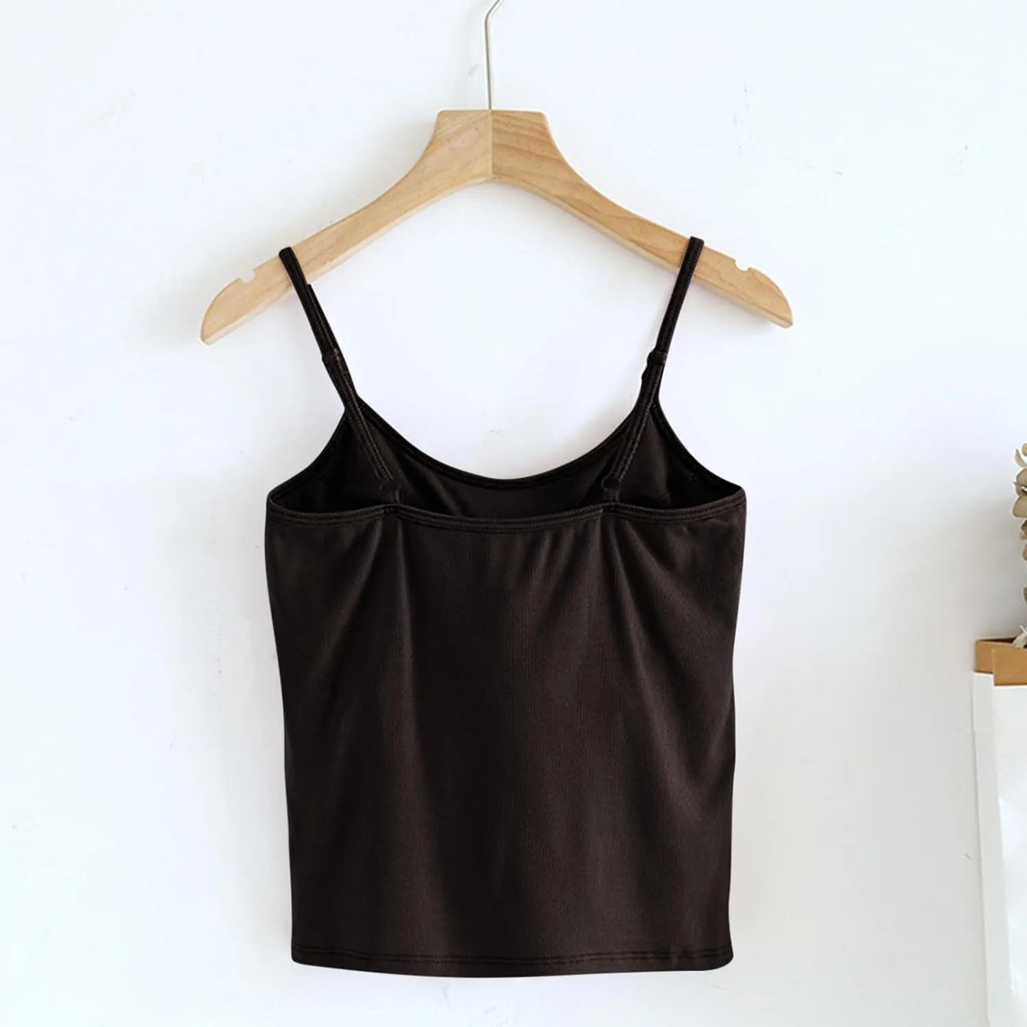 Womens Spaghetti Strap Tank Top Solid Color Smooth Soft High Elastic Crop Tanks Trending Racerback Undershirts