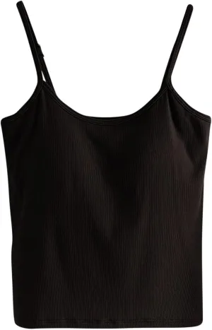 Womens Spaghetti Strap Tank Top Solid Color Smooth Soft High Elastic Crop Tanks Trending Racerback Undershirts