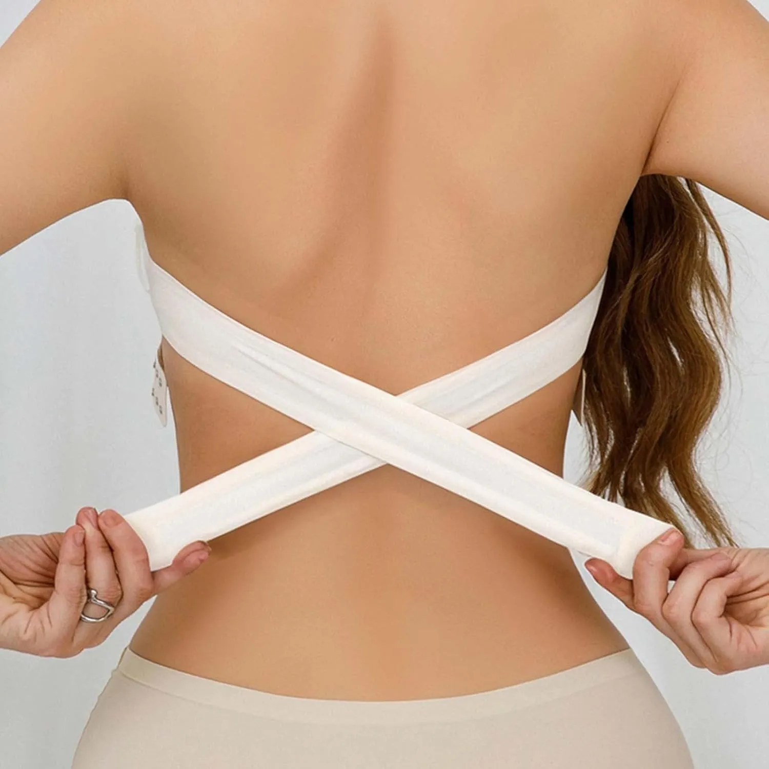 Womens Strapless Bandeau Bra Non Slip Push Up Smooth Wireless Padded Bralette Supportive Seamless Comfortable Tube Bra